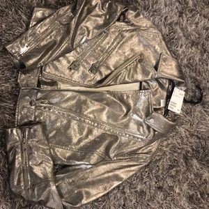 Brand new H&M Metallic biker jacket
